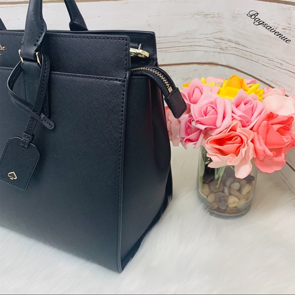 Kate spade large satchel Cameron black crossbody - Picture 2 of 8